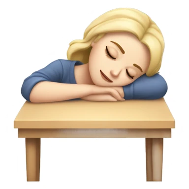 A sleepy white girl fell asleep at the table sticker