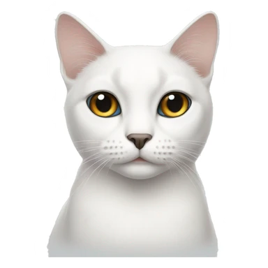 white cat with a black spot non the forehead  sticker