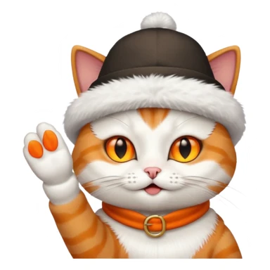Cat with a hat flipping off sticker