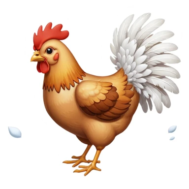"Chicken flying in the wind during a snowstorm" sticker
