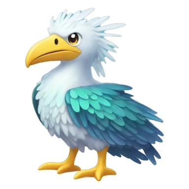 Wet dripping watery Cool Cute Fantasy legendary sea-bird ocean-water-type-Hydro-Phoenix-avian Fakemon full body sticker