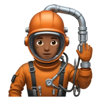 Buceador comercial trabajando, soldando una estructura metalica bajo agua sticker