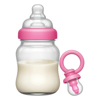 baby Milk bottle beside pacifier sticker