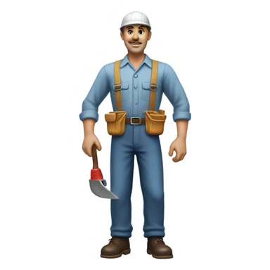photorealistic blue collar worker 1950s sticker