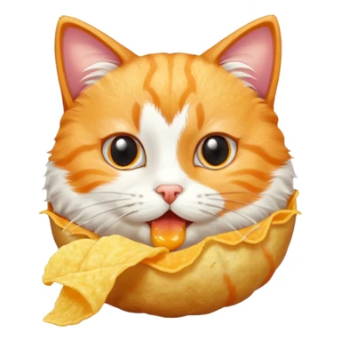 Chat qui mange du chips sticker