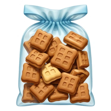 Temptations, Small Plastic square bag, brown treats sticker