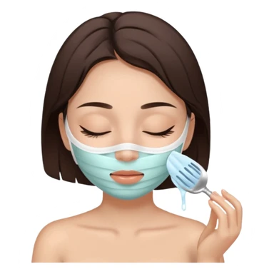 girl brunette getting a deep facial cleansing eyes closed sticker