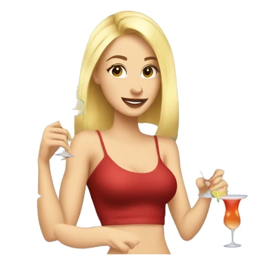 Blonde girls partying with cocktails sticker
