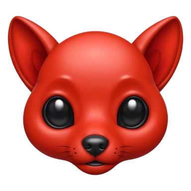 red alien dog face sticker