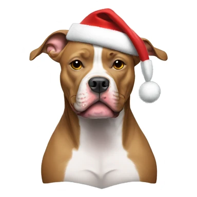 Pitbull wearing a Christmas hat and a hoodie  sticker