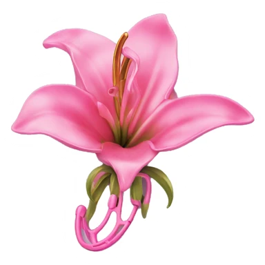 hair claw/clip with pink lily ( accessory)  sticker