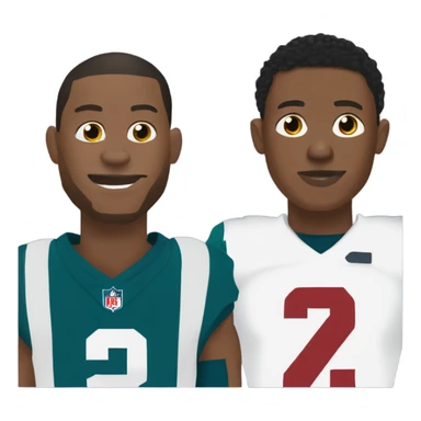 Jalen hurt, Devonta smith & AJ brown cartoon emoji  sticker