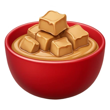 bowl with apple chunks with peanut butter sticker