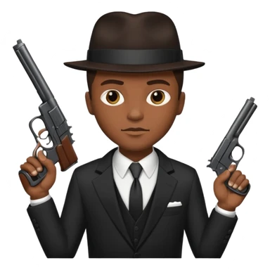 African American gangster terrorist with a gun sticker