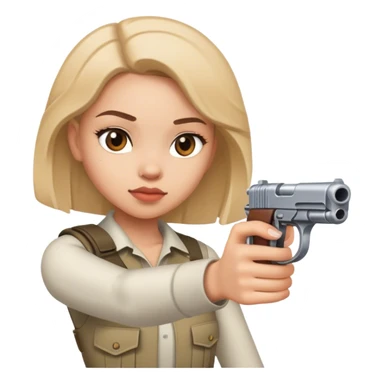 Girl with gun sticker
