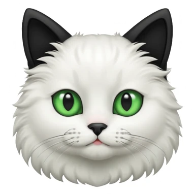 gatito blanco con orejas negras  sticker