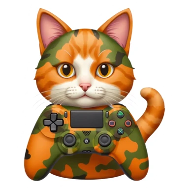 cat homme-avec-manette-ps4-camouflage sticker
