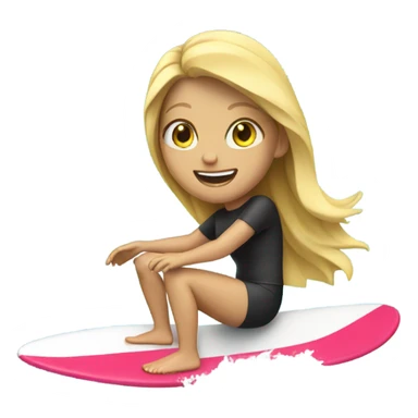 Blonde girl surfing sticker