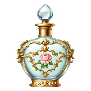 Vintage rococo perfume pale white sticker