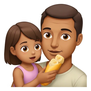 Dad feeding daughter  sticker