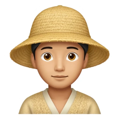 Asian guy with a rice hat sticker