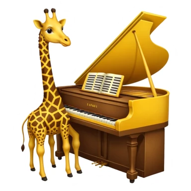 une giraffe qui joue au piano sticker