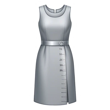 Icon for Fashion Design: a dress pattern with measurements, a ruler and a pencil. The icon should represent the process of designing clothing with a focus on precision and tailoring. Transparent background. sticker