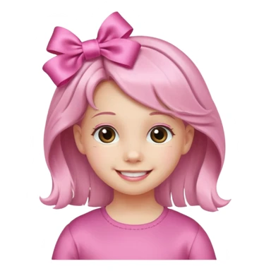 little girl with ribbon hairclip sticker