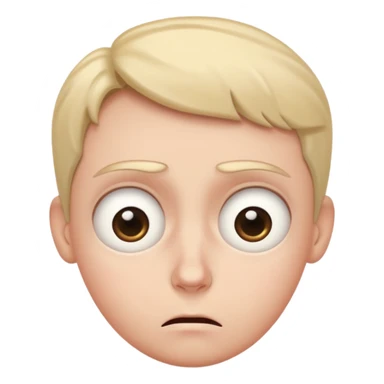 anxious face emoji, wide eyes, furrowed brows, small frown, subtle sweat drop sticker