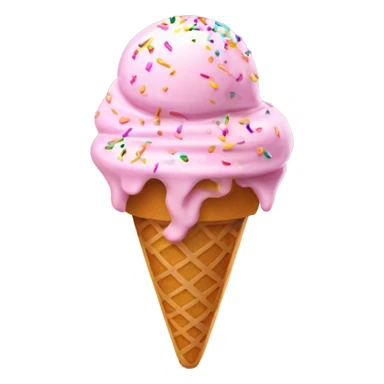 Pink ice cream in bowl with sprinkles on top sticker