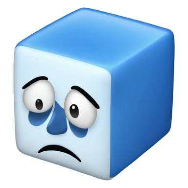 A blue cube with face sticker