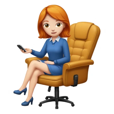 ginger woman sitting on chair sticker