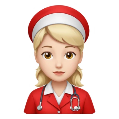 Nurse wearing red sticker