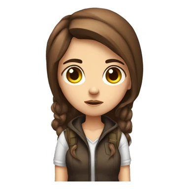 brown haired gamer girl sad sticker