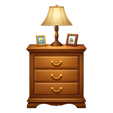 A Cupboard-commode-drawer-night-bed-stand furniture with a night lamp sticker