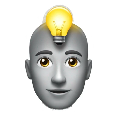 An emoji of a bright lightbulb over a person’s head, representing the perfect pitch idea. sticker