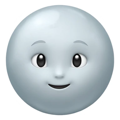 Venus planet emoji, pale grey sphere, gentle milky-white haze, soft cloudy surface, featureless, simple and round sticker