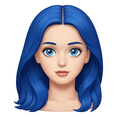Katy Perry with blue eyes, dark blue long hair sticker