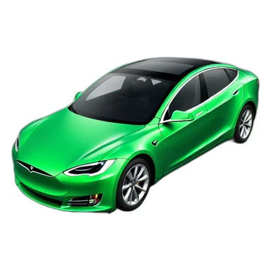 green tesla taxi car sticker