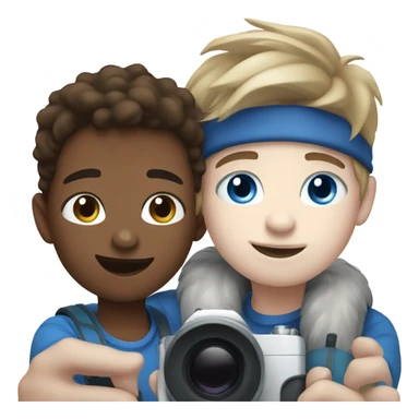 Two boys with Husky blues eyes selfie sticker