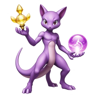 Anthro Sona Colorful Godly Celestial Shiny Mewtwo-Genesect-Fakemon Fantasy Creature Full Body sticker