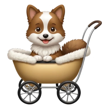 dog in a pram sticker