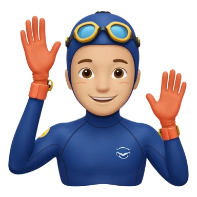 Diver + blue wetsuit,Coral Diver. sticker