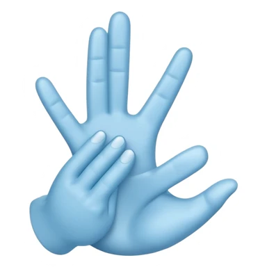 Light blue clapping hands emoji with three fingers sticker