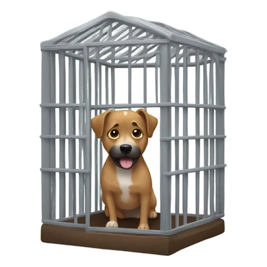 Man in dog cage trying to get out sticker