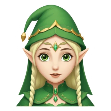 A female elf with a hat sticker