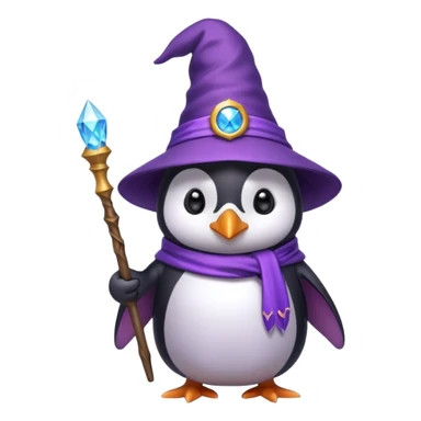 Purple wizard penguin sticker