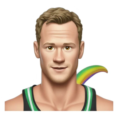Jonathan Toews as rainbow beach bum sticker