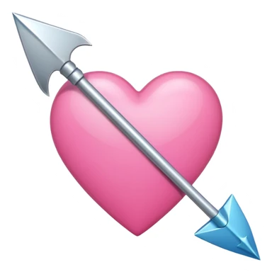pink heart impelled by arrow sticker