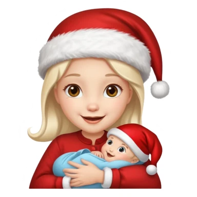 christmas girl with baby face sticker